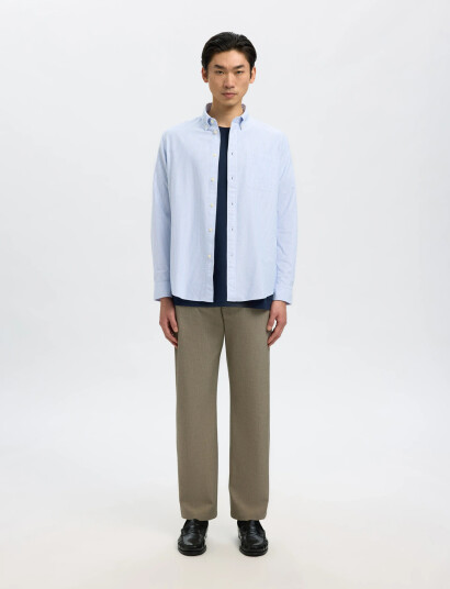 Selected Slhregrick-Ox Shirt Ls Noos - Blue - S Selected Slhregrick-Ox Shirt Ls Noos - Blue - S