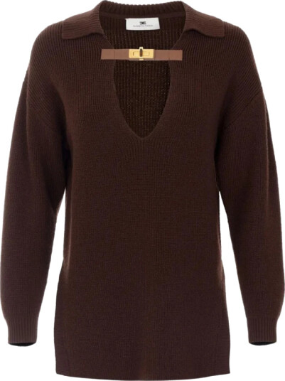 Elisabetta Franchi Dame Strikkevarer Brun M,