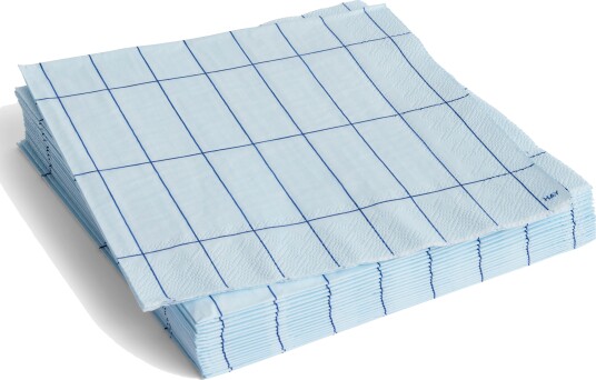 HAY Pattern Dinner serviett 40x40 cm 20 pakning Light blue blue grid