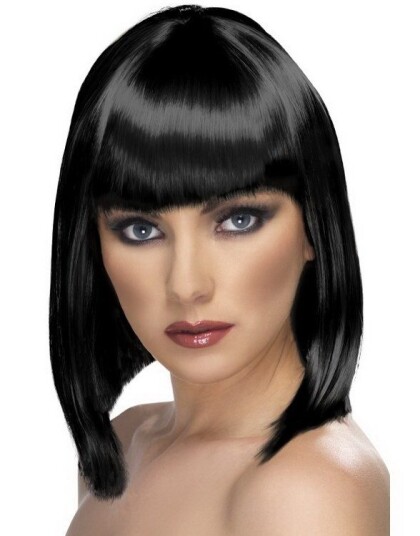 Glam Bob Cut Parykk Svart