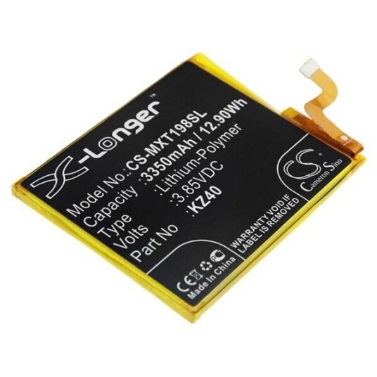 Motorola Moto Z4 batteri (3350 mAh 3.85 V, Sort) Motorola Moto Z4 batteri (3350 mAh 3.85 V, Sort)