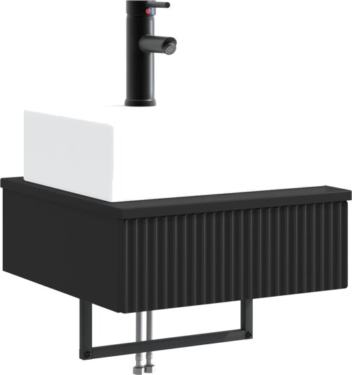 Vegghengt vask Svart 40 x 41 x 39 cm Konstruert tre Vegghengt vask Svart 40 x 41 x 39 cm Konstruert tre