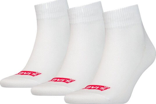 Levis Sokker   3 pack   Mid Cut   Hvit   Levis   35/38   Sokker   35 38