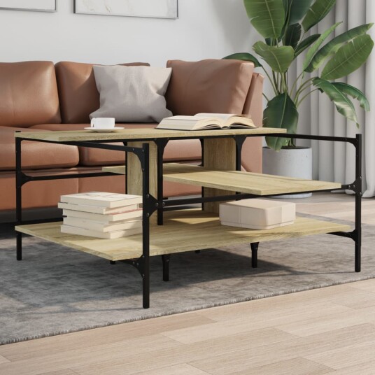  Salongbord sonoma eik 100x100x48,5 cm konstruert tre 8721012376083