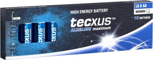 tecxus LR6/AA (Mignon) batteri 12 stk. eske alkalisk manganbatteri 1,5 V