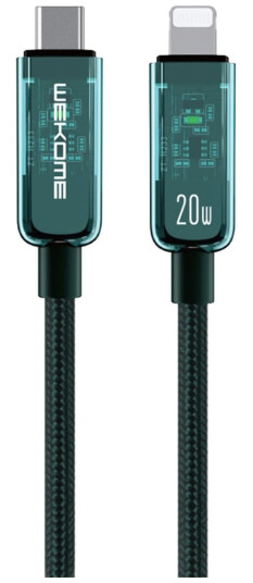 Wekome Wdc-181 Vanguard Series - Usb-C Til Lightning Super Rask Lading Pd-Tilkoblingskabel 20W 1,2 M (Grønn)
