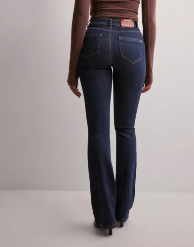 Only Blå Onlwauw Hw Flared Rinse Dnm GUA030