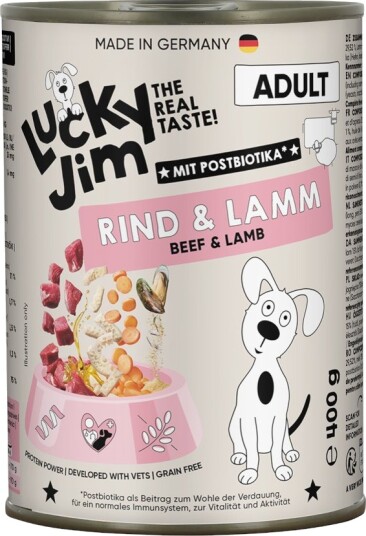 Lucky Jim Våtfôr Adult & Lam Okse 24 X 400 G