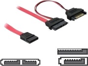 Delock Sata Slimline All In One Cable Sata Kabel Serial Ata 150 Slimline Sata Hunn Til Sata Sata Strøm 50 Cm