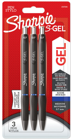 Sharpie S-Gel  Gel Pens  Medium Point 0.7mm  Blå Ink  3 Count