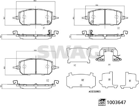 SWAG 33 11 4456 Bremseklosser SWAG 33 11 4456 Bremseklosser