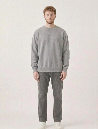 A QUESTION OF Ollie Crewneck Acid Wash   Grey   S