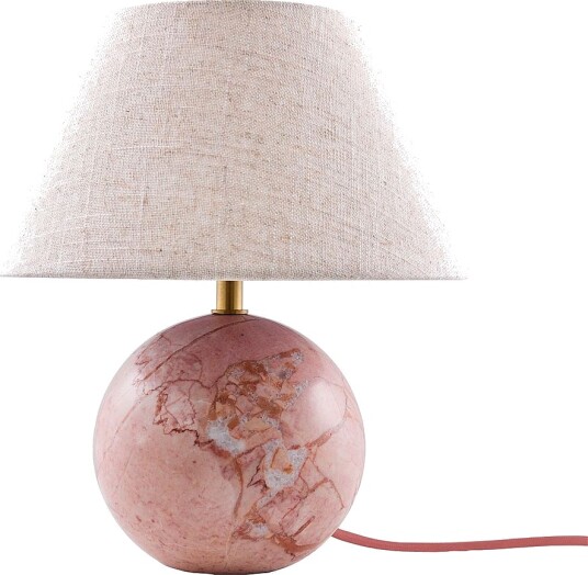 Globen Lighting Bordlampe Castello 24 Mørkegrønn marmor/beige Rosa Bordlamper