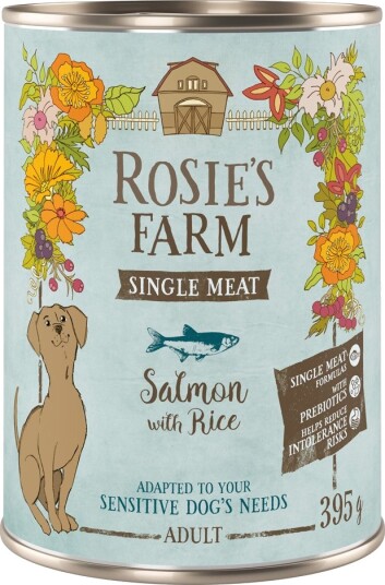 Rosie'S Farm Våtfôr Adult Single Meat Og Ris Fisk 6 X 395 G