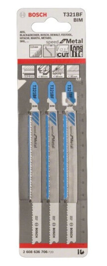 Bosch Speed For Metal T 321 Bf Stikksagblad 5 Deler T Skaft Lengde: 132 Mm