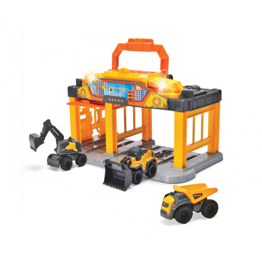 Dickie Toys Micro Byggestasjon med 3 Kjøretøy - Lekesett i Fargerik Design Dickie Toys Micro Byggestasjon med 3 Kjøretøy - Lekesett i Fargerik Design