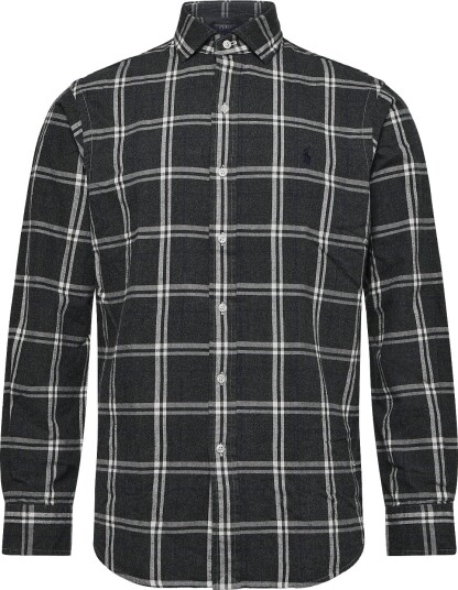 Polo Ralph Lauren Custom Fit Plaid Oxford Shirt 7521B GREY NAVY W XXL