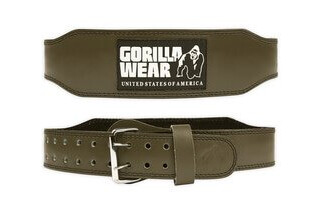 4 Inch Padded Leather Belt, army green, large/xlarge