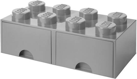 LEGO Storage Brick Drawer 8 stor oppbevaringskloss med 2 skuffer 50 x 25 cm stone grey LEGO Storage Brick Drawer 8 stor oppbevaringskloss med 2 skuffer 50 x 25 cm stone grey