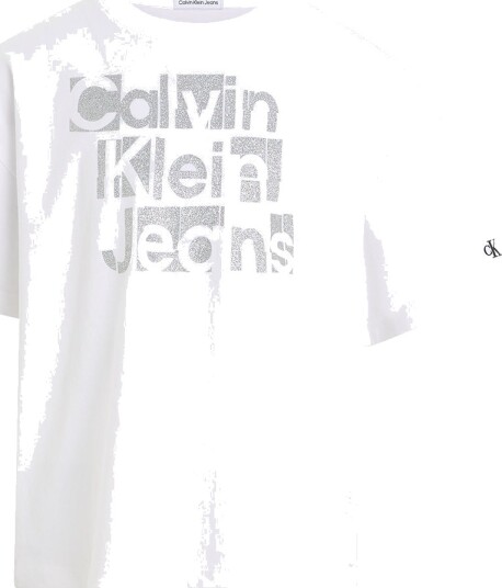 Calvin Klein T skjorte Metallic CKJ Boxy Bight White Calvin Klein 12 år 152 T skjorte Hvit