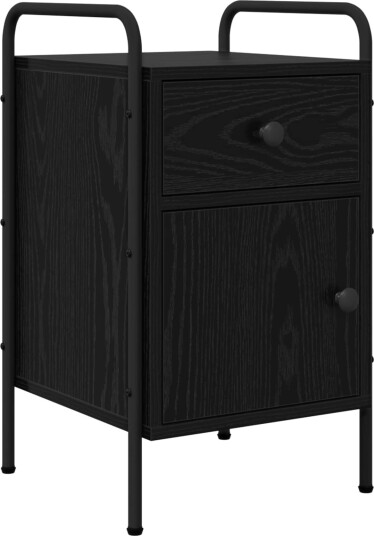vidaXL Nattbordskap Svart eik 35 x 36,5 x 61 cm Konstruert tre