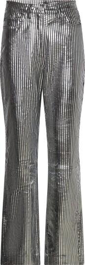 REMAIN Birger Christensen Striped Leather PantSilver 36 REMAIN Birger Christensen Striped Leather PantSilver 36