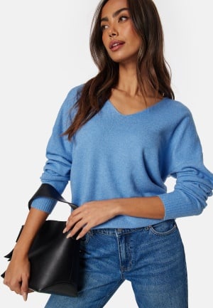 ONLY Rica Life L/S V-Neck Pullover Knit Provence Detail:Mela M