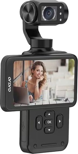 Ordro Pocket M5-Kamera Med 3-Akset Gimbal, 5K, For Vlogging Og Youtube - Svart