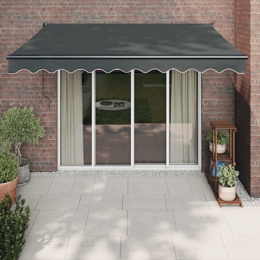Uttrekkbar markise antrasitt 3x2,5 m stoff og aluminium