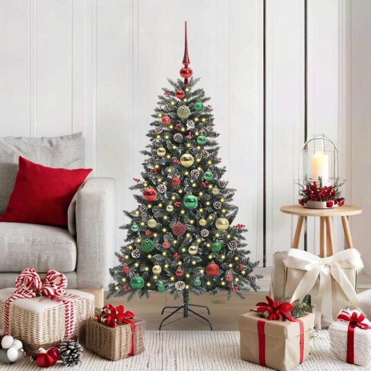 Kunstig juletre grønn 68 x 68 x 120 cm PVC og plast og stål Kunstig juletre grønn 68 x 68 x 120 cm PVC og plast og stål