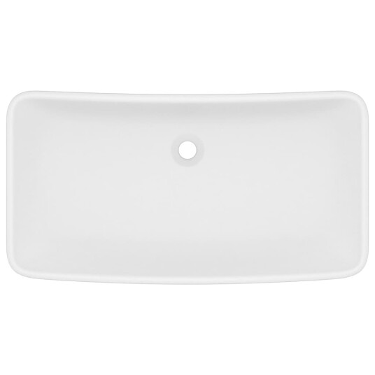 vidaXL Luksuriøs servant rektangulær matt hvit 71x38 cm keramikk