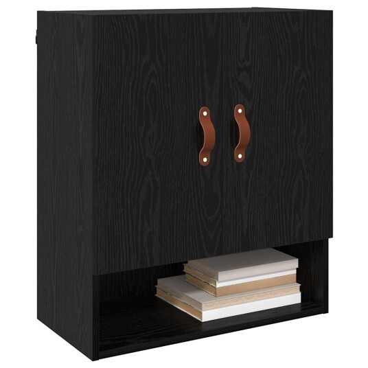  Veggskap Veggmontert Svart eik 60 x 31 x 70 cm Konstruert tre