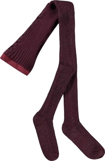 Molo Glitter Rib Tights Burgundy 98/104 Molo Glitter Rib Tights Burgundy 98/104