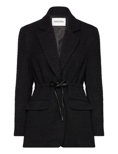 Malina Elodie Drawstring Boucle Blazer Black XL