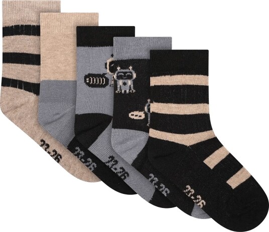 Minymo Socks W. Pattern (5 Pack) BLAU GRAY 23\26