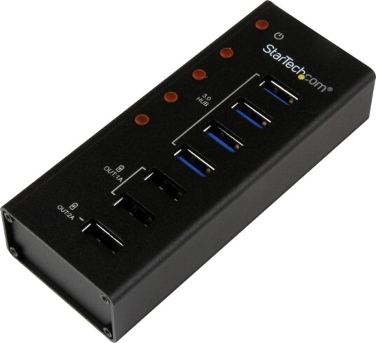 Startech 7 Port Usb 3.0 Charging Hub - 4 X Usb-A, 3 X Usb-A Dedicated Charging Ports - Powered Mountable Usb Charging Station (St4300u3c3) - Hub - 4 X Superspeed Usb 3.0 - Stasjonær - For P/N: Pexusb3s3ge, Sva12m5na, Usb312sat3cb, Usb315cb2m, Usblt1