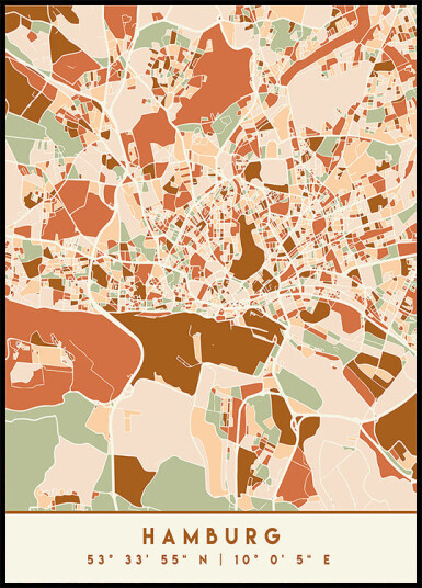 Black Maps Earth Tones 31 Plakat Plakat / 21x30cm
