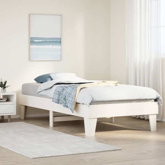  Sengeramme uten madrass hvit 90x190 cm heltre furu 8721158370044