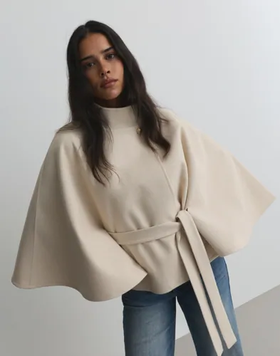 Nelly Beige Fancy Poncho Jacket