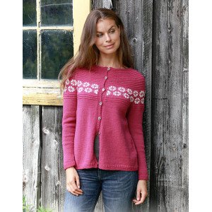 �Daisy Delight Cardigan by DROPS Design Jakke Strikkeoppskrift str.  Small