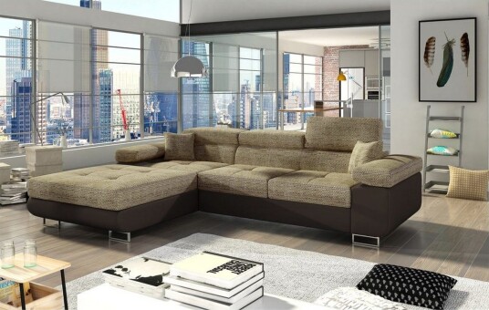 Seksjon Eltap Armando 289x85x203 cm Berlin 03 Soft 66 Beige Mørk Brun Venstre Seksjon Eltap Armando 289x85x203 cm Berlin 03 Soft 66 Beige Mørk Brun Venstre