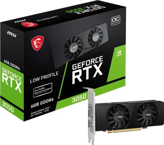 MSI GeForce RTX 3050 6GB GDDR6 Grafikkort med Aktiv Kjøling