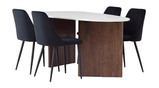 Spisegruppe Venture Home Grönvik med 4 Night Stoler