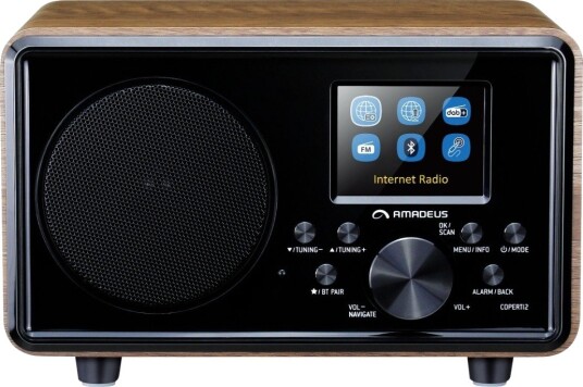 AMADEUS COPERTI 2 DAB+ WIFI RADIO, MØRKT TRE AMADEUS COPERTI 2 DAB+ WIFI RADIO, MØRKT TRE