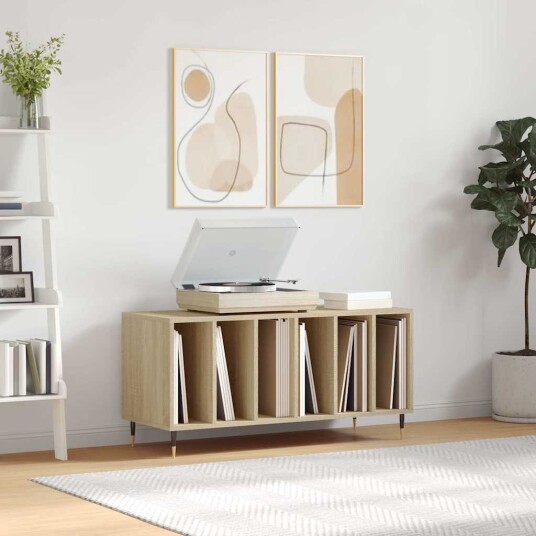 Hifi benk sonoma eik 100x38x48 cm konstruert tre