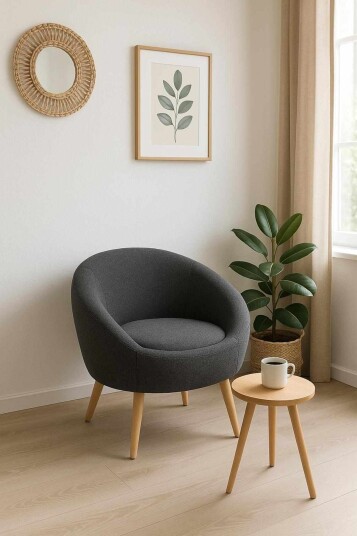 Wing Chair & Side Table Set (2 Pieces) Atelier Del Sofa -