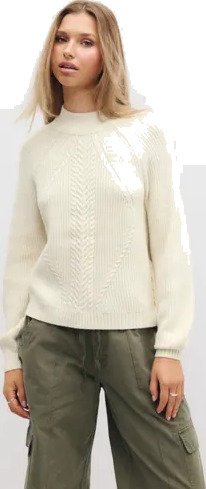 Only - Hvit - Onlkatia Ls Detail Highneck Noos Kn