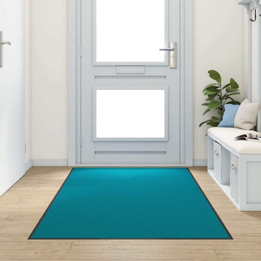 Dørmatte Annet Cyan og svart 120 x 250 cm Polyamid og PVC Dørmatte Annet Cyan og svart 120 x 250 cm Polyamid og PVC