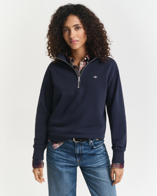 Shield bomullsgenser med half-zip EVENING BLUE XS Shield bomullsgenser med half-zip EVENING BLUE XS