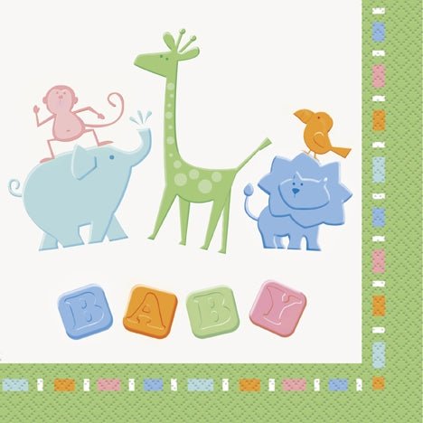 Animal Cracker Servietter 16 Stk 16,5 x 16,5 Cm